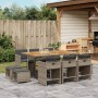 Garten-Essgruppe 11-teilig und graue synthetische Rattankissen von vidaXL, Gartensets - Ref: Foro24-3277921, Preis: 642,32 €,...