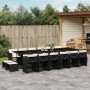 17-teiliges Gartenmöbel-Set mit schwarzen synthetischen Rattankissen von vidaXL, Gartensets - Ref: Foro24-3277949, Preis: 1,0...