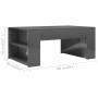 Glossy gray plywood coffee table 100x60x42 cm by vidaXL, Coffee table - Ref: Foro24-802119, Price: 55,72 €, Discount: %