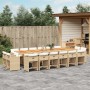 17-teiliges Garten-Essset mit beigen Kissen aus synthetischem Rattan von vidaXL, Gartensets - Ref: Foro24-3278019, Preis: 1,0...