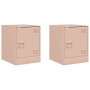 Mesitas de noche 2 unidades acero rosa 34,5x39x44 cm de vidaXL, Mesitas de noche - Ref: Foro24-841610, Precio: 83,99 €, Descu...