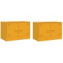 TV furniture 2 units mustard yellow steel 67x39x44 cm by vidaXL, TV Furniture - Ref: Foro24-841638, Price: 143,23 €, Discount: %