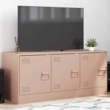 Mueble para TV de acero rosa 99x39x44 cm de vidaXL, Muebles TV - Ref: Foro24-841644, Precio: 105,71 €, Descuento: %