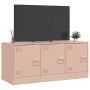 Mueble para TV de acero rosa 99x39x44 cm de vidaXL, Muebles TV - Ref: Foro24-841644, Precio: 105,71 €, Descuento: %