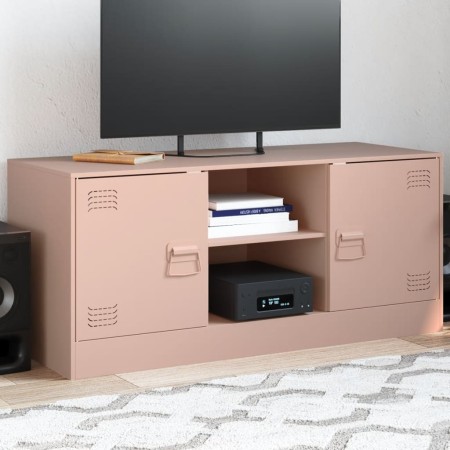 Mueble para TV de acero rosa 99x39x44 cm de vidaXL, Muebles TV - Ref: Foro24-841686, Precio: 101,99 €, Descuento: %