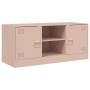 Rosafarbener TV-Schrank aus Stahl, 99 x 39 x 44 cm von vidaXL, TV-Möbel - Ref: Foro24-841686, Preis: 102,06 €, Rabatt: %