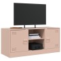 Mueble para TV de acero rosa 99x39x44 cm de vidaXL, Muebles TV - Ref: Foro24-841686, Precio: 101,99 €, Descuento: %