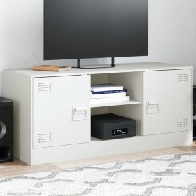 Mueble para TV de acero blanco 99x39x44 cm de vidaXL, Muebles TV - Ref: Foro24-841690, Precio: 102,06 €, Descuento: %