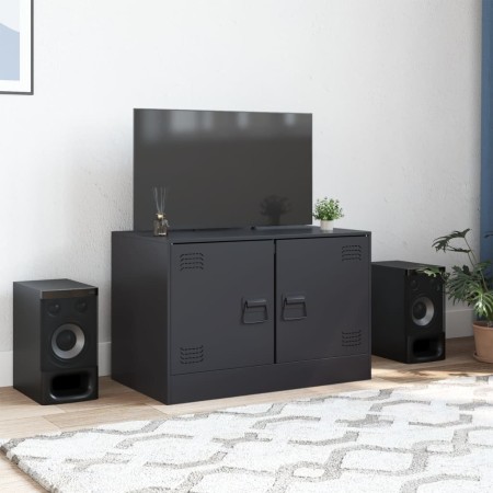 Mueble para TV de acero negro 67x39x44 cm de vidaXL, Muebles TV - Ref: Foro24-841631, Precio: 75,66 €, Descuento: %