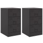 Nightstands 2 units black steel 34.5x39x62 cm by vidaXL, Nightstands - Ref: Foro24-841776, Price: 174,83 €, Discount: %