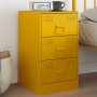 Mesita de noche acero amarillo mostaza 34,5x39x62 cm de vidaXL, Mesitas de noche - Ref: Foro24-841781, Precio: 102,41 €, Desc...