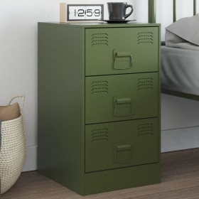 Olive green steel nightstand 34.5x39x62 cm by vidaXL, Nightstands - Ref: Foro24-841783, Price: 102,41 €, Discount: %