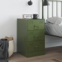 Mesita de noche acero verde oliva 34,5x39x62 cm de vidaXL, Mesitas de noche - Ref: Foro24-841783, Precio: 102,41 €, Descuento: %