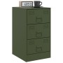 Mesita de noche acero verde oliva 34,5x39x62 cm de vidaXL, Mesitas de noche - Ref: Foro24-841783, Precio: 102,41 €, Descuento: %