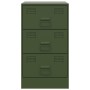 Mesita de noche acero verde oliva 34,5x39x62 cm de vidaXL, Mesitas de noche - Ref: Foro24-841783, Precio: 102,41 €, Descuento: %