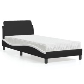 Bett mit schwarz-weißer Kunstledermatratze 90x200 cm von vidaXL, Betten und Lattenroste - Ref: Foro24-3208342, Preis: 234,76 ...