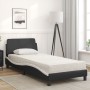 Bed with black and white synthetic leather mattress 90x200 cm by vidaXL, Beds and slatted bases - Ref: Foro24-3208342, Price:...