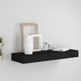 Estante flotante de pared con cajón negro 80x25x8 cm de vidaXL, Estantes y estanterías - Ref: Foro24-288206, Precio: 70,48 €,...