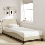 Cama con colchón tela color crema 90x190 cm de vidaXL, Camas y somieres - Ref: Foro24-3208309, Precio: 254,10 €, Descuento: %