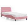 Cama con colchón terciopelo rosa 90x190 cm de vidaXL, Camas y somieres - Ref: Foro24-3208316, Precio: 268,54 €, Descuento: %