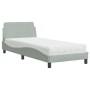 Bed with light gray velvet mattress 80x200 cm by vidaXL, Beds and slatted bases - Ref: Foro24-3208291, Price: 222,62 €, Disco...