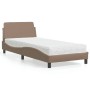 Bed with cappuccino synthetic leather mattress 90x190 cm by vidaXL, Beds and slatted bases - Ref: Foro24-3208321, Price: 239,...