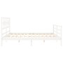 Double bed frame with white solid wood headboard by vidaXL, Beds and slatted bases - Ref: Foro24-3194457, Price: 161,72 €, Di...