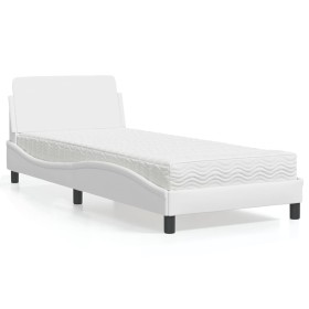 Bed with white synthetic leather mattress 80x200 cm by vidaXL, Beds and slatted bases - Ref: Foro24-3208298, Price: 229,99 €,...