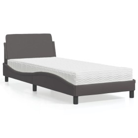 Bed with gray synthetic leather mattress 80x200 cm by vidaXL, Beds and slatted bases - Ref: Foro24-3208300, Price: 230,58 €, ...