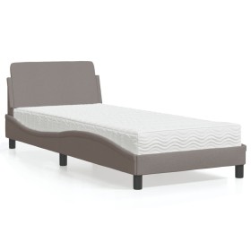 Cama con colchón tela gris taupe 90x200 cm de vidaXL, Camas y somieres - Ref: Foro24-3208328, Precio: 243,38 €, Descuento: %