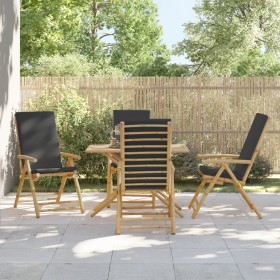 Folding bistro chairs with cushions 4 pcs dark gray bamboo by vidaXL, Garden chairs - Ref: Foro24-3208929, Price: 413,99 €, D...