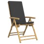 Folding bistro chairs with cushions 4 pcs dark gray bamboo by vidaXL, Garden chairs - Ref: Foro24-3208929, Price: 413,66 €, D...