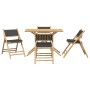 Folding bistro set with cushions 5 pieces dark gray bamboo by vidaXL, Garden sets - Ref: Foro24-3208936, Price: 314,68 €, Dis...