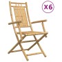 Folding garden chairs 6 units bamboo 53x66x99 cm by vidaXL, Garden chairs - Ref: Foro24-3278515, Price: 524,99 €, Discount: %