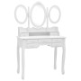 Dressing table with stool and white triple folding mirror by vidaXL, Bedroom Dressers - Ref: Foro24-289326, Price: 230,42 €, ...