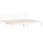 Double bed frame with white solid wood headboard by vidaXL, Beds and slatted bases - Ref: Foro24-3194457, Price: 161,72 €, Di...