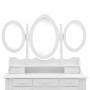 Dressing table with stool and white triple folding mirror by vidaXL, Bedroom Dressers - Ref: Foro24-289326, Price: 230,42 €, ...