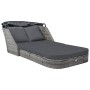 Anthracite gray synthetic rattan sun lounger with hood by vidaXL, Loungers - Ref: Foro24-49496, Price: 524,38 €, Discount: %