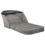 Tumbona con capota de ratán sintético gris antracita de vidaXL, Tumbonas - Ref: Foro24-49496, Precio: 524,38 €, Descuento: %