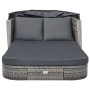 Anthracite gray synthetic rattan sun lounger with hood by vidaXL, Loungers - Ref: Foro24-49496, Price: 524,38 €, Discount: %