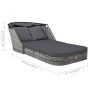 Anthracite gray synthetic rattan sun lounger with hood by vidaXL, Loungers - Ref: Foro24-49496, Price: 524,38 €, Discount: %