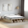 Estructura de cama madera de ingeniería roble Sonoma 135x190 cm de vidaXL, Camas y somieres - Ref: Foro24-3280589, Precio: 14...