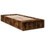 Estructura de cama madera de ingeniería roble ahumado 90x200 cm de vidaXL, Camas y somieres - Ref: Foro24-3280612, Precio: 11...