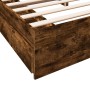 Smoked oak engineered wood bed with drawers 200x200 cm by vidaXL, Beds and slatted bases - Ref: Foro24-3280633, Price: 198,25...