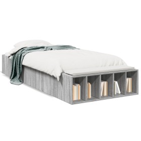 Estructura de cama madera de ingeniería gris Sonoma 75x190 cm de vidaXL, Camas y somieres - Ref: Foro24-3280627, Precio: 111,...