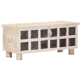 Solid acacia wood storage box 110x40x45 cm white by vidaXL, Storage trunks - Ref: Foro24-247670, Price: 243,99 €, Discount: %