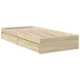 Cama con cajones madera ingeniería roble Sonoma 90x190 cm de vidaXL, Camas y somieres - Ref: Foro24-3280708, Precio: 140,90 €...