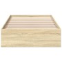 Sonoma oak engineered wood bed with drawers 75x190 cm by vidaXL, Beds and slatted bases - Ref: Foro24-3280715, Price: 129,78 ...