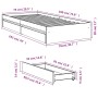 Sonoma oak engineered wood bed with drawers 75x190 cm by vidaXL, Beds and slatted bases - Ref: Foro24-3280715, Price: 129,78 ...