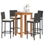 Garden table and stools 5 pcs acacia wood PE rattan black by vidaXL, Garden sets - Ref: Foro24-3295264, Price: 408,54 €, Disc...